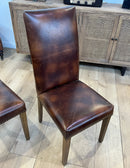 Alfred Leather Dining Chair in Briarsmoke Pair of 2