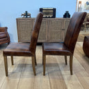 Alfred Leather Dining Chair in Briarsmoke Pair of 2