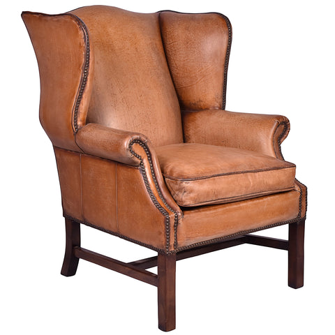 Irving Antique Leather Armchair