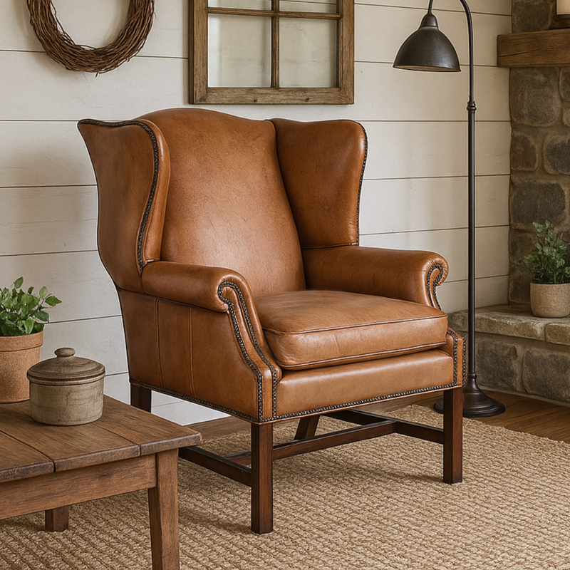 Irving Antique Leather Armchair