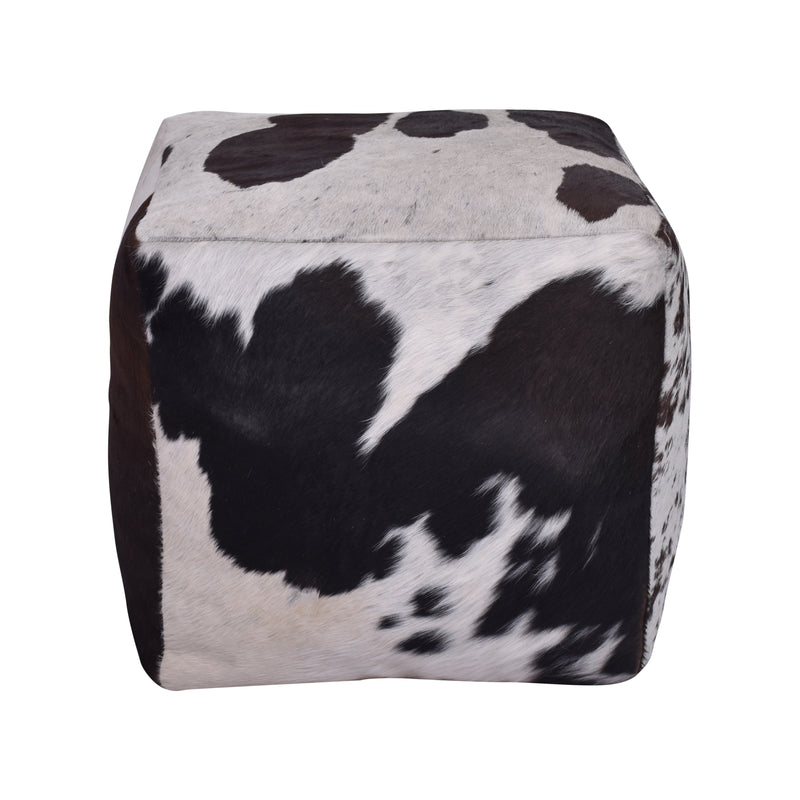 Jaipur Cowhide Square Ottoman-Dovetailed &amp; Doublestitched