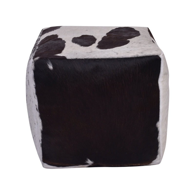 Jaipur Cowhide Square Ottoman-Dovetailed &amp; Doublestitched