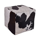 Jaipur Cowhide Square Ottoman-Dovetailed &amp; Doublestitched