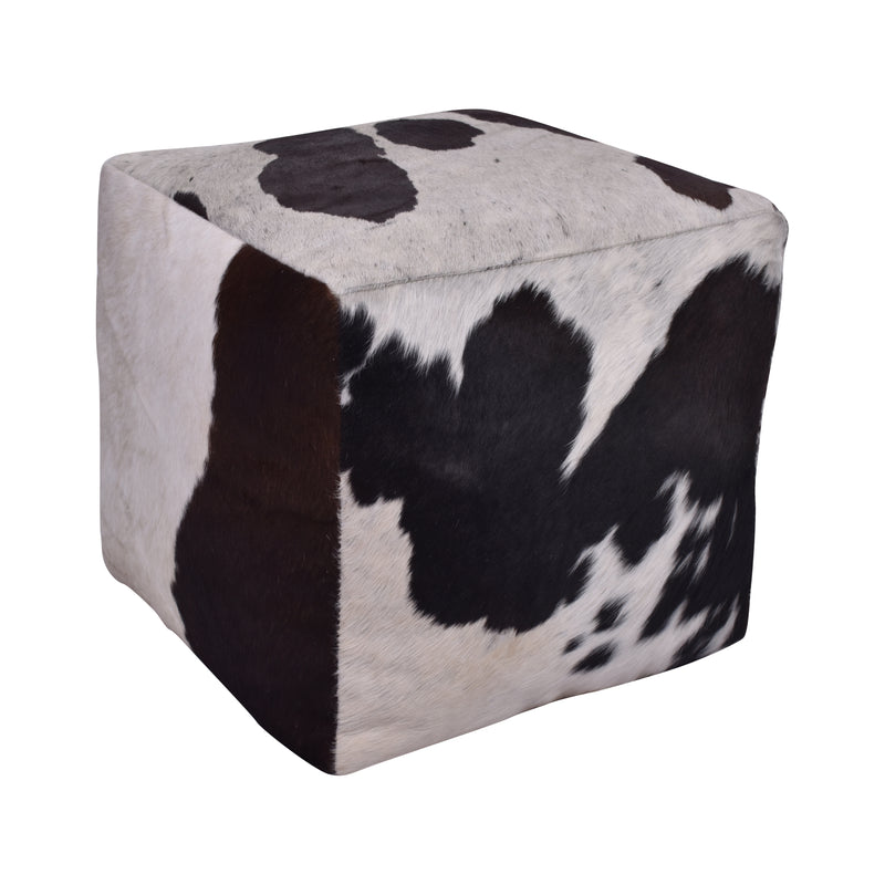 Jaipur Cowhide Square Ottoman-Dovetailed &amp; Doublestitched