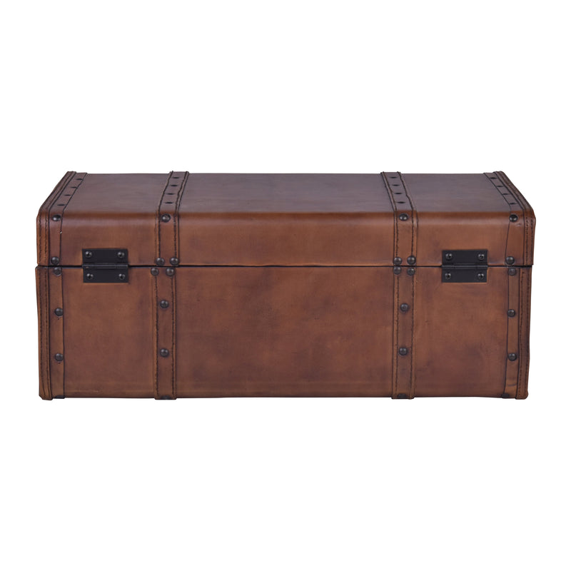 Jaipur Set Of Leather Trunks-Dovetailed &amp; Doublestitched