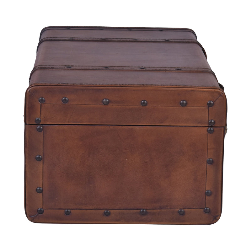 Jaipur Set Of Leather Trunks-Dovetailed &amp; Doublestitched