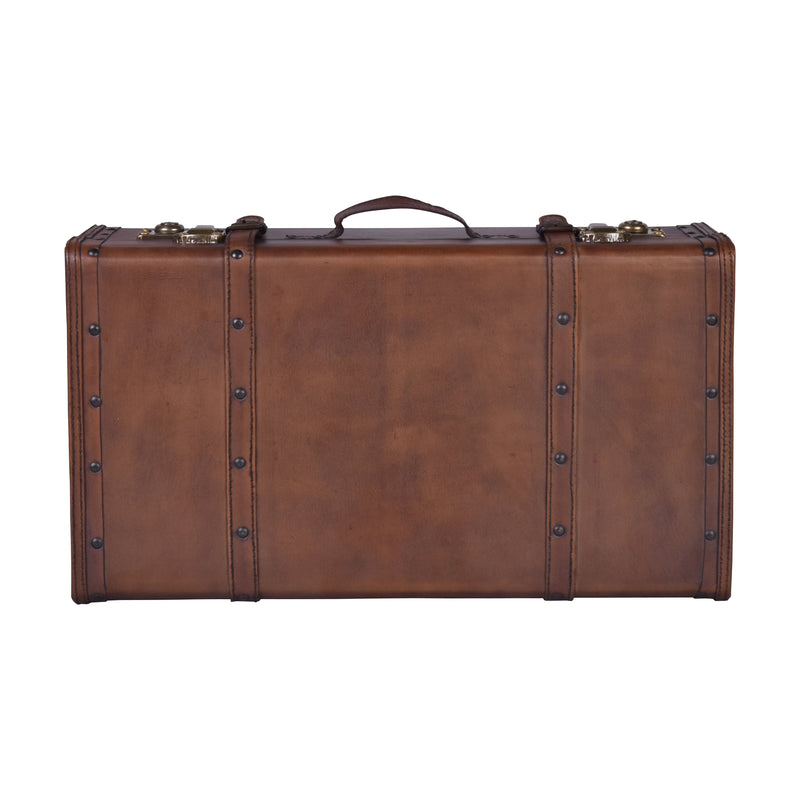 Jaipur Set Of Leather Trunks-Dovetailed &amp; Doublestitched