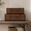 Jaipur Set Of Leather Trunks