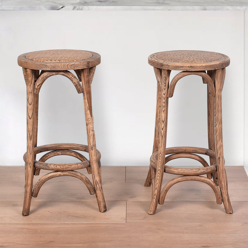 Jessie Farmhouse Timber Bar Stool-Dovetailed &amp; Doublestitched