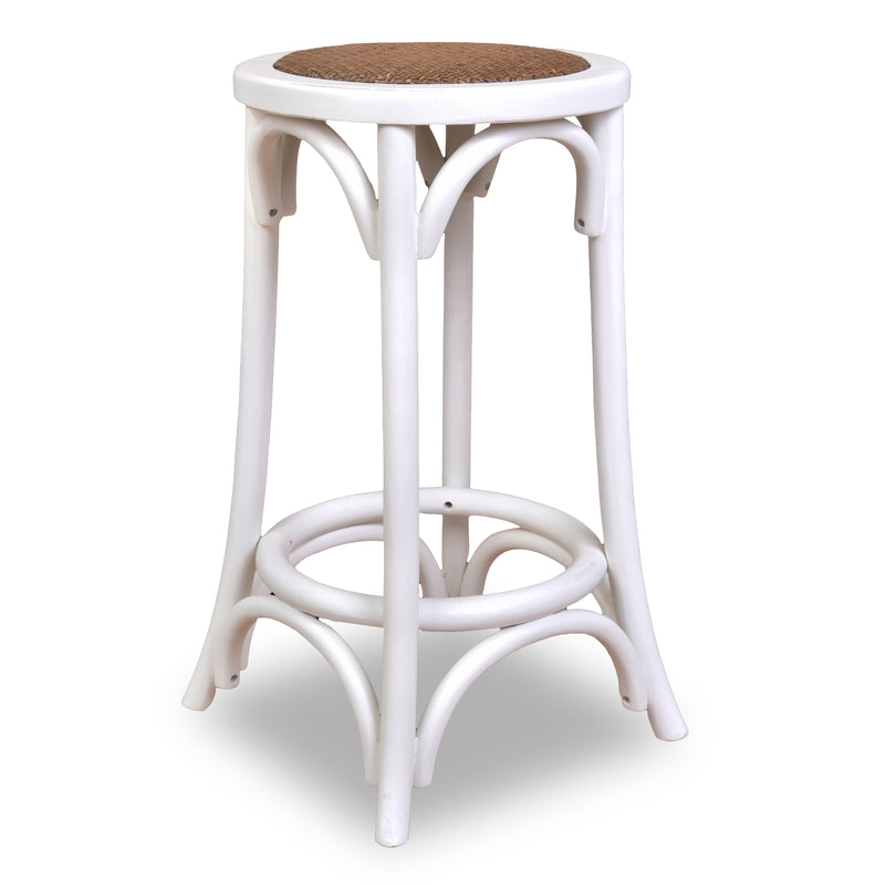 Jessie Farmhouse Timber Barstool White-Dovetailed &amp; Doublestitched