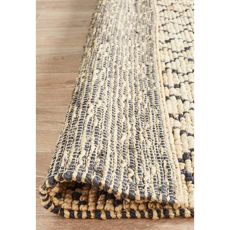 Kenya Elki Hand Woven Tribal Jute Rug 2.25x1.55-Dovetailed &amp; Doublestitched