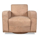 Kingly Club Beyond Vintage Leather Swivel Chair-Dovetailed &amp; Doublestitched