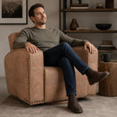 Kingly Club Beyond Vintage Leather Swivel Chair-Dovetailed &amp; Doublestitched