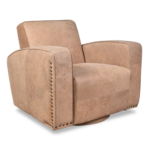Kingly Club Beyond Vintage Leather Swivel Chair