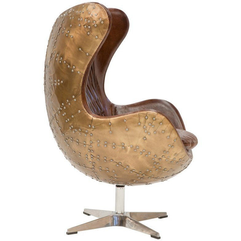 Knightsbridge Vintage Leather Egg Chair-Dovetailed &amp; Doublestitched