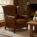 Knox Vintage Leather Wingback Armchair