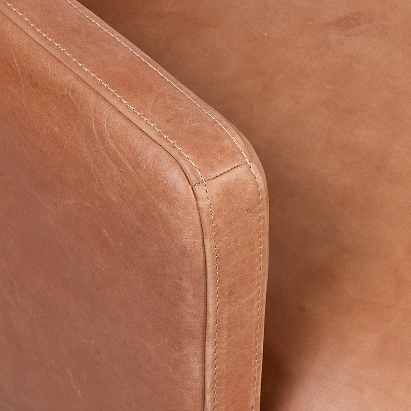 L'Europe Armchair In Coyote-Dovetailed &amp; Doublestitched