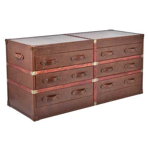 Lancaster Vintage Leather Chest of Drawers
