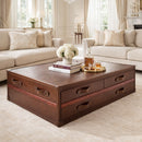 Lancaster Vintage Leather Coffee Table-Dovetailed &amp; Doublestitched
