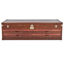 Lancaster Vintage Leather Trunk Entertainment Unit-Dovetailed &amp; Doublestitched