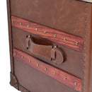 Lancaster Vintage Leather Trunk Entertainment Unit-Dovetailed &amp; Doublestitched