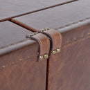 Lancaster Vintage Leather Trunk Wine Cabinet-Dovetailed &amp; Doublestitched