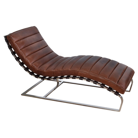 Leon Vintage Leather Chaise