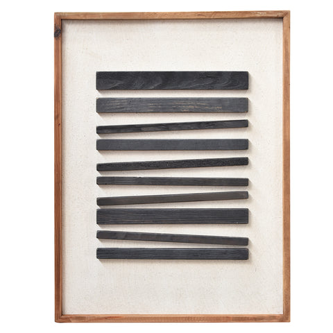Leveled Timber Wall Art 62x82 - Black on White