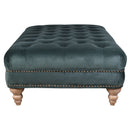 Libera Green Velvet Chesterfield Coffee Table-Dovetailed &amp; Doublestitched