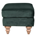 Libera Green Velvet Ottoman-Dovetailed &amp; Doublestitched