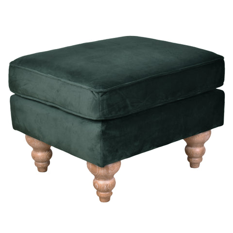 Libera Green Velvet Ottoman