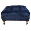 Libera Navy Blue Velvet Chesterfield Coffee Table-Dovetailed &amp; Doublestitched