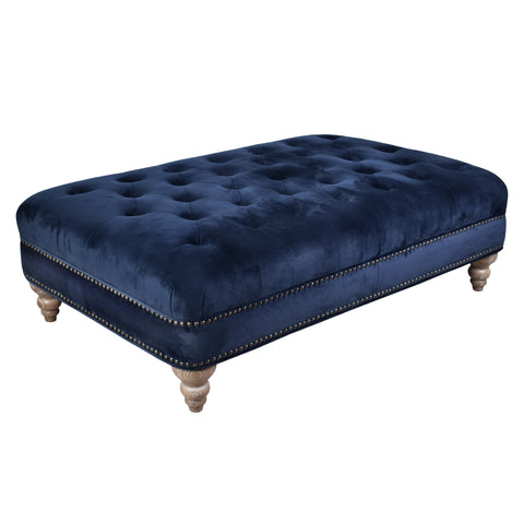 Libera Navy Blue Velvet Chesterfield Coffee Table