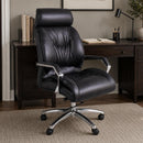 Lincoln Black Leather Desk Chair-Dovetailed &amp; Doublestitched