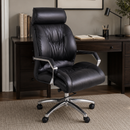 Lincoln Black Leather Desk Chair-Dovetailed &amp; Doublestitched