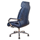 Lincoln Blue Leather Desk Chair-Dovetailed &amp; Doublestitched