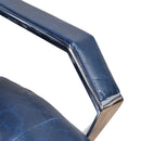 Lincoln Blue Leather Desk Chair-Dovetailed &amp; Doublestitched
