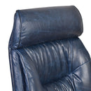 Lincoln Blue Leather Desk Chair-Dovetailed &amp; Doublestitched