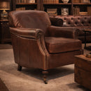 Logan Vintage Leather Armchair-Dovetailed &amp; Doublestitched