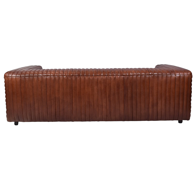 London Vintage Leather 3 Seater Sofa-Dovetailed &amp; Doublestitched