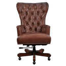 Maddox Brown Leather Desk Chair-Dovetailed &amp; Doublestitched