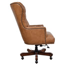 Maddox Caramel Leather Desk Chair-Dovetailed &amp; Doublestitched