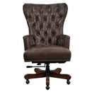 Maddox Dark Chocolate Leather Desk Chair-Dovetailed &amp; Doublestitched