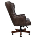 Maddox Dark Chocolate Leather Desk Chair-Dovetailed &amp; Doublestitched