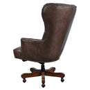 Maddox Dark Chocolate Leather Desk Chair-Dovetailed &amp; Doublestitched
