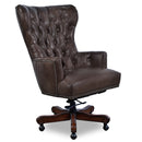 Maddox Dark Chocolate Leather Desk Chair-Dovetailed &amp; Doublestitched