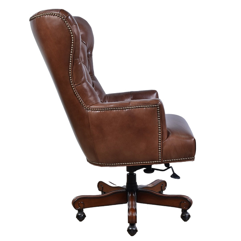 Maddox Leather Desk Chair-Dovetailed &amp; Doublestitched