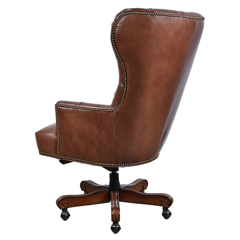 Maddox Leather Desk Chair-Dovetailed &amp; Doublestitched