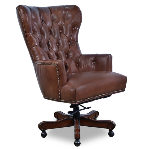 Maddox Brown Leather Desk Chair
