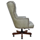 Maddox Sage Green Leather Desk Chair-Dovetailed &amp; Doublestitched